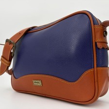 Borsa a tracolla Kenzo in pelle marrone viola usata autentica