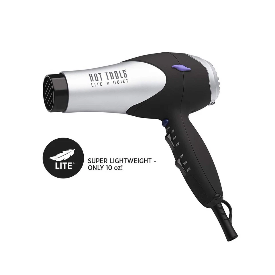 Hot Tools Lite ‘N Quiet 1600W Turbo Styling Hair Dryer #1069SV4 - Image 3 of 4