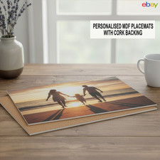 Personalised Placemat - Custom Printed Gift - High Gloss Cork also Coaster Combo