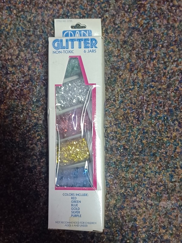 Cran Glitter Non-toxic 6 4oz Jars With Tops Open Box - Six Colors