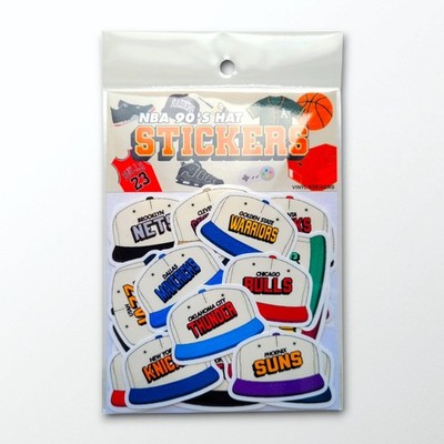 ALL NBA TEAMS 90's style Hat vinyl stickers !! 30 Teams OKC GSW Houston Rockets