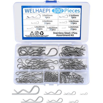100 Stück 304 Edelstahl R Clips & Anhängerkupplungsstifte für Auto Bauernhof