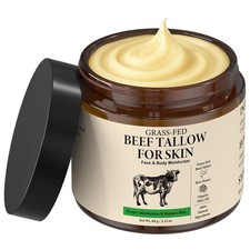 Beef Tallow for Skin, 100 Organic Grass-Fed Whipped Beef Tallow Honey Balm,