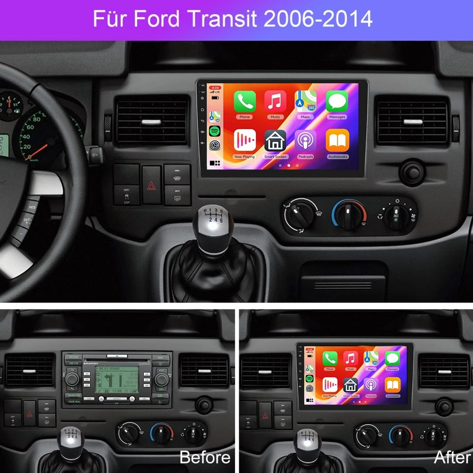 4+64GB Carplay Für Ford Transit MK7 2007-2014 Android 15 Autoradio GPS Navi WIFI - Bild 4 von 4