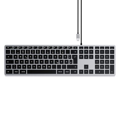 Satechi Slim W3 Kabelgebunden Tastatur Deutsch, QWERTZ Anthrazit Multimediata...