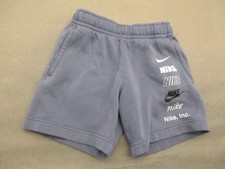 Nike Size S Boys Gray Cotton Blend Pockets Elastic Waist Sport Sweatshorts 349
