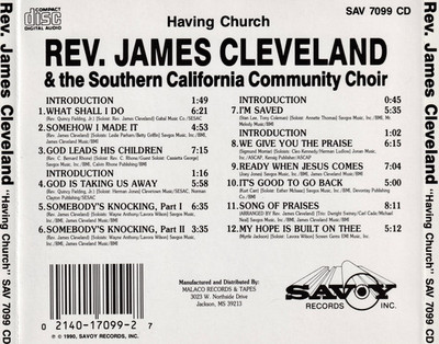 洋楽 High Maintenance CDS Rev. James Cleveland - Having Church (CD, Album) (Very Good Plus