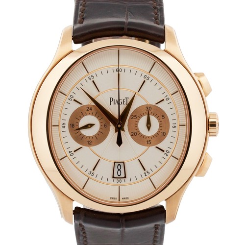 Piaget Governeur SILVER GUILLOCHE 18K Rose Gold 43mm Automatic Watch G0A37112