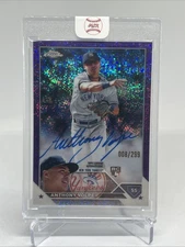 2023 Topps Chrome - Rookie Autographs Anthony Volpe #RA-AV Purple Speckle /299
