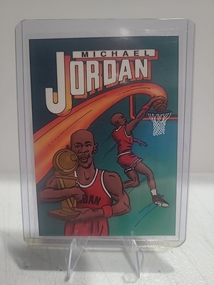 1989 Michael Jordan Cartoon Card Fire Dunk NBA JAM ERROR SCOTTIE