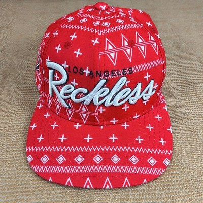 Young & Reckless Los Angeles Red Tribal Print Snapback Hat One Size Fits Most