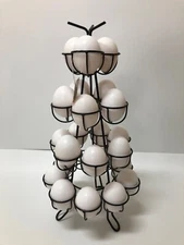 24 Slot - 4 Tier Metal Egg Tower Storage Rack Black Diameter 1 3/4" See Pics!!