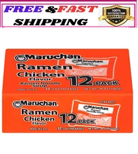 Maruchan Ramen Noodle Chicken Flavor Soup, 3 oz, 12 Count Shelf Stable Package