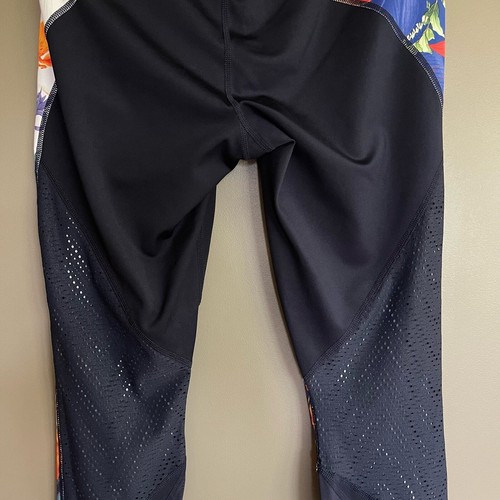 ATHLETA Tropical Precision Leggings Size Small Navy Blue Floral Mesh Panels Gym - Picture 21 of 23