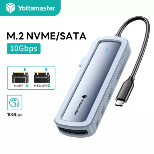 USB C 3.2 GEN 2 M.2 NGFF NVMe SATA Adapter Externes SSD Gehäuse Case 5/10Gbps - Bild 27 von 27