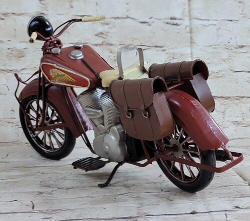 Handmade Indian Motorcycle 1:8 Tinplate Antique Style Metal Model Superb Figure - Picture 6 of 6