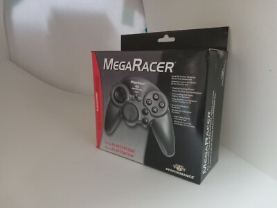 NEW IN BOX MEGA RACER STEERING RACING WHEEL CONTROLLER PLAYSTATION 1  PSONE #12C