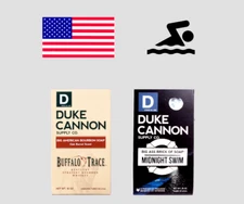 Duke Cannon Midnight Swim + Bourbon Big Ass Brick of Soap 10oz Lot 2 Benefit Vet