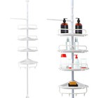 4 Tier Telescopic Bathroom Wall Corner Shelf Rack Shower Caddy Storage Organizer