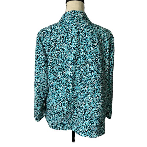 Elementz Cardigan Womens PXL Blue Blazer Jacket 3/4 Sleeve Business Career Open - Picture 4 of 11