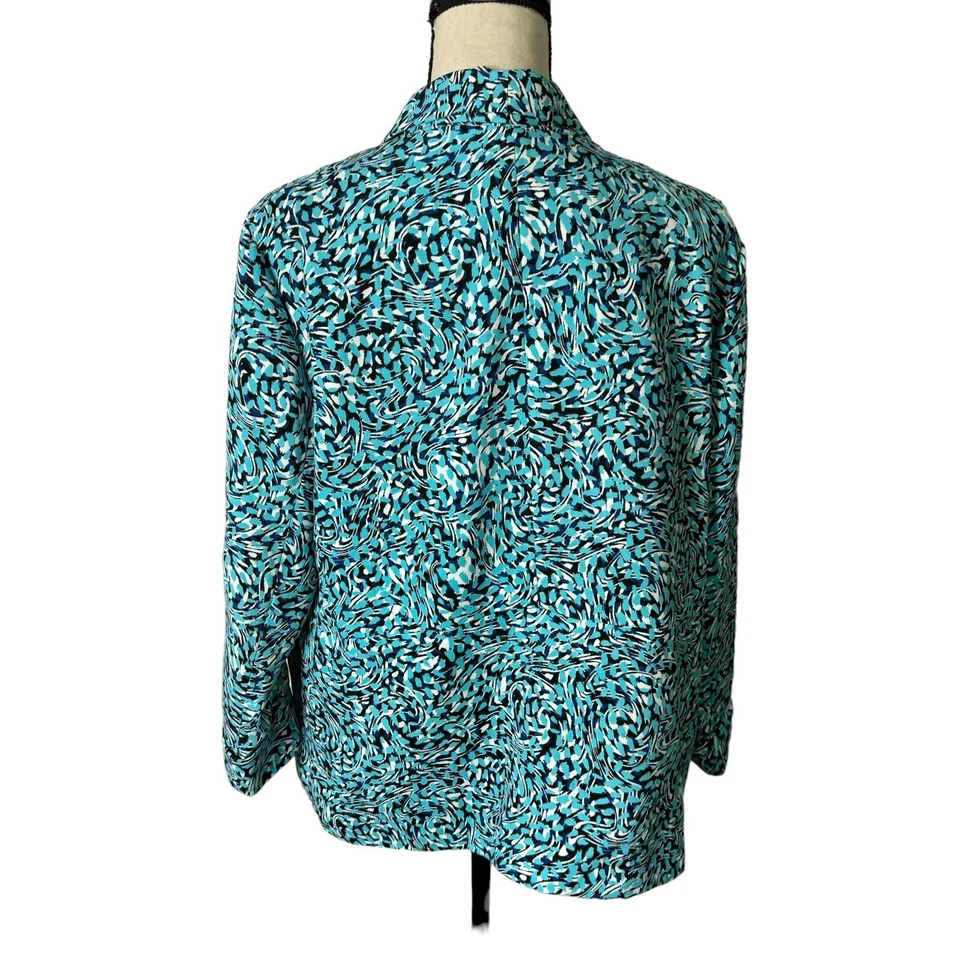 Elementz Cardigan Womens PXL Blue Blazer Jacket 3/4 Sleeve Business Career Open - Image 4 of 4