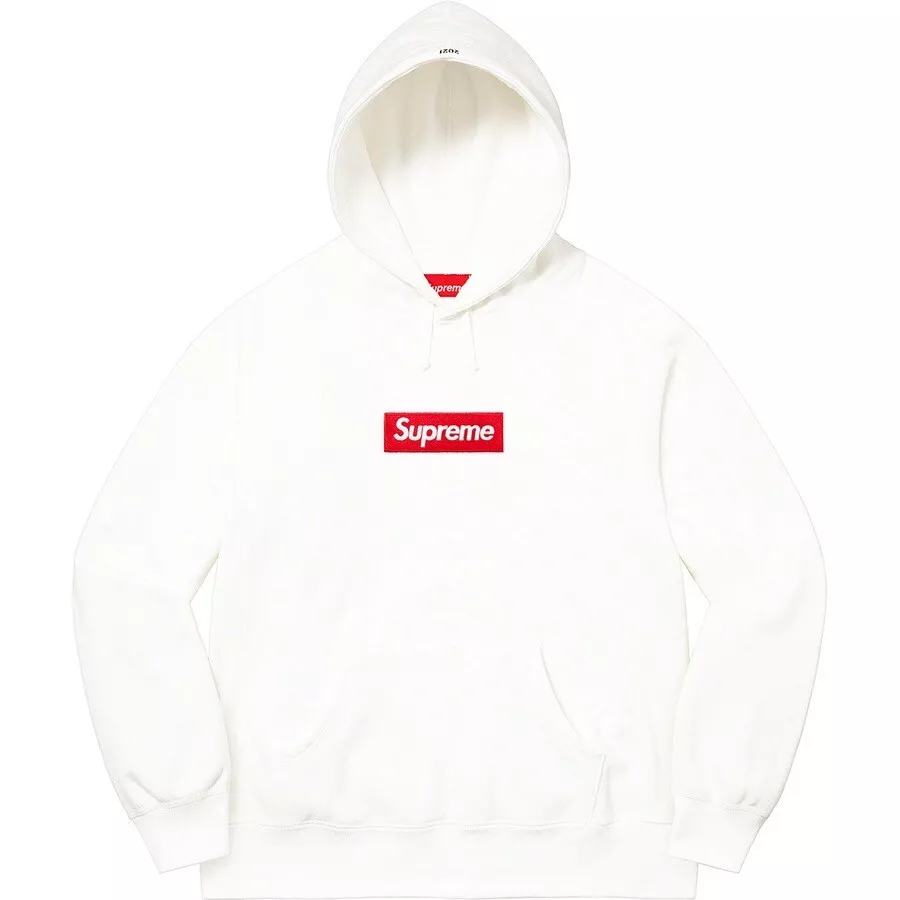 Sweat shirt à capuche logo Supreme 21FW Box blanc XL