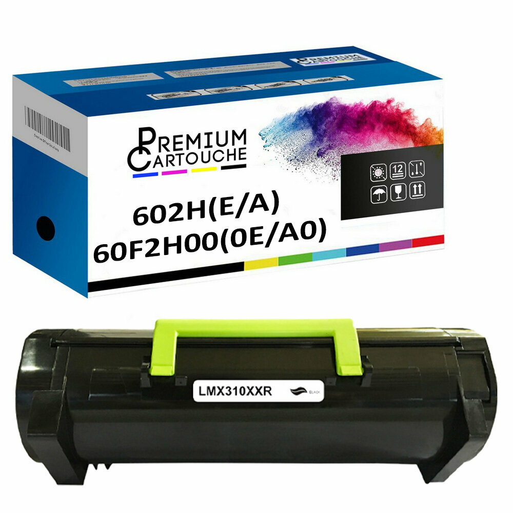 Cartouche toner 602H noir compatible Lexmark pour imprimante de bureau