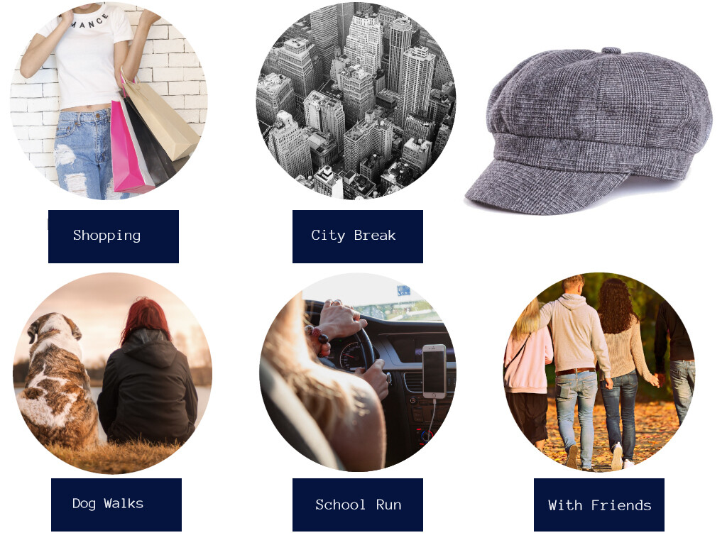 Women's Grey Check Baker Boy Hat – Newsboy Style, Adjustable, 8-Panel, 100% Polyester