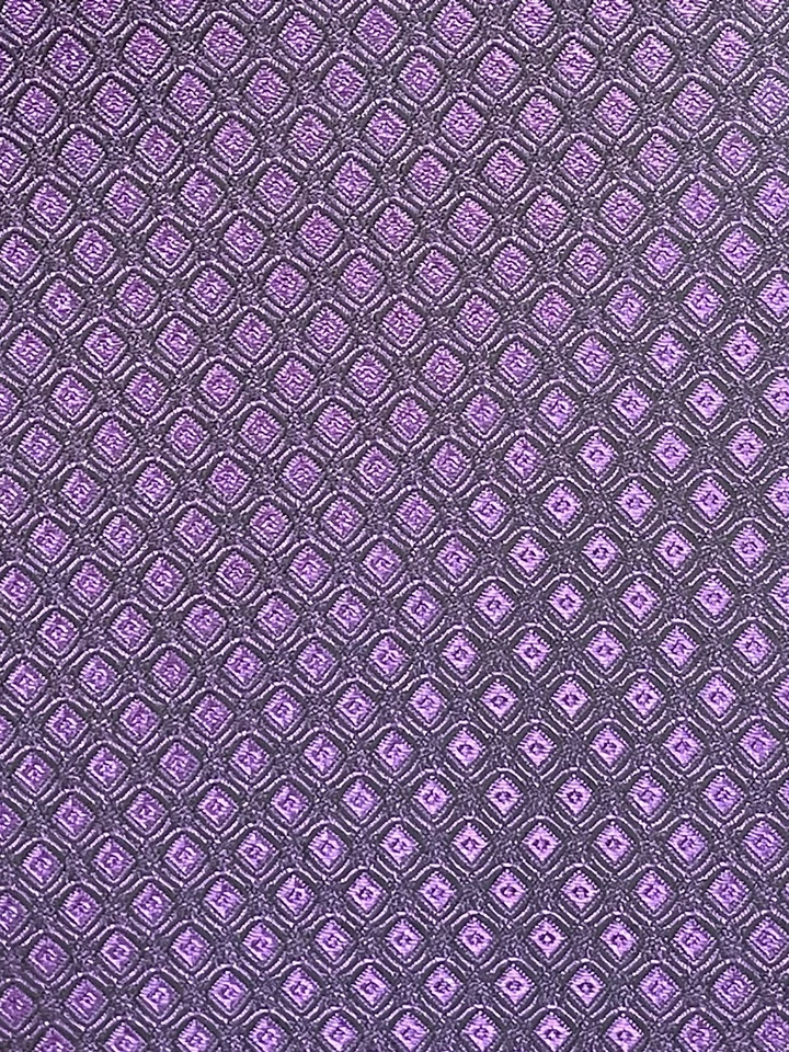 Larr Brio Purple Geo Men's Tuxedo Vest, Tie Bow & Long Tie Wedding Groom Prom L - Image 4 of 4