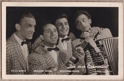 An old GDR postcard __/\__ ''The four Brummers'' __/\__ real photo __/\__ unused