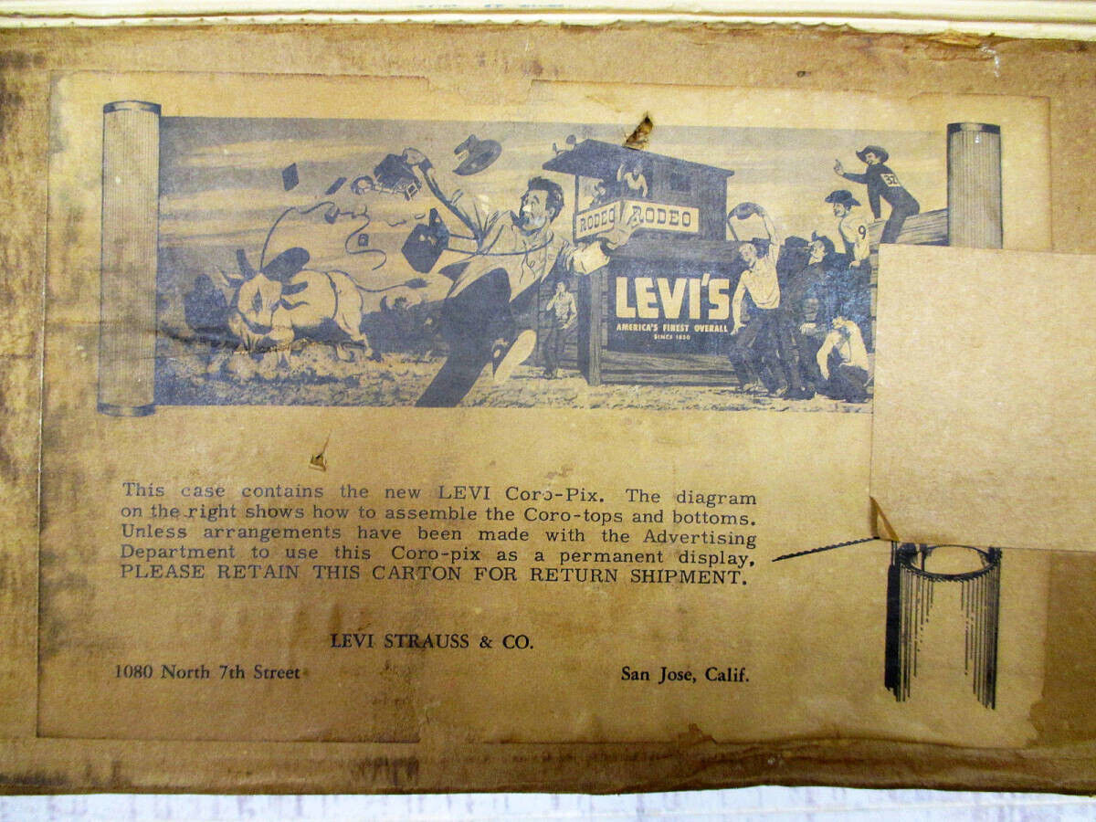 LEVI'S JEANS 1960s STORE DISPLAY Paper banner & Wall hanger LEVI'S JEANS 1960s STORE DISPLAY Paper banner & Wall hanger