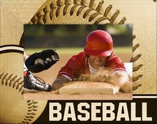 Baseball Laser Engraved Wood Picture Frame Landscape (8 x 10)