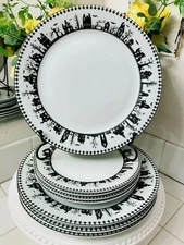 Halloween HAUNTED HOUSE Spooky Dinner Salad Plate Bowl Set BUTTER+BREAD THE TOWN