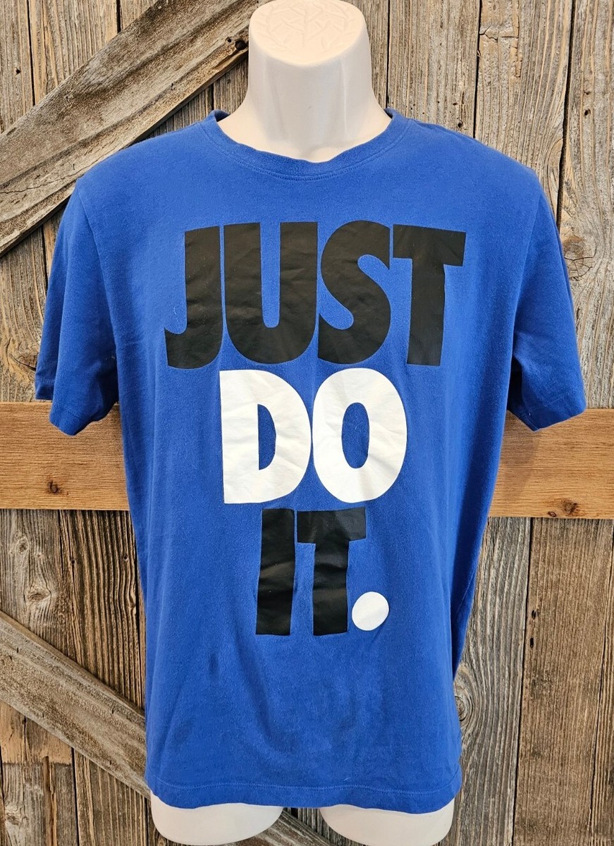 The Nike Tee Shirt Just Do It Mens Size Medium Blue Cotton Spell