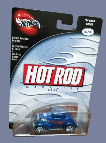 2003 Hot Wheels ‘34 FORD COUPE Blue 100% Preferred Hot Rod Magazine 2/4 1:64 MOC - Picture 4 of 16