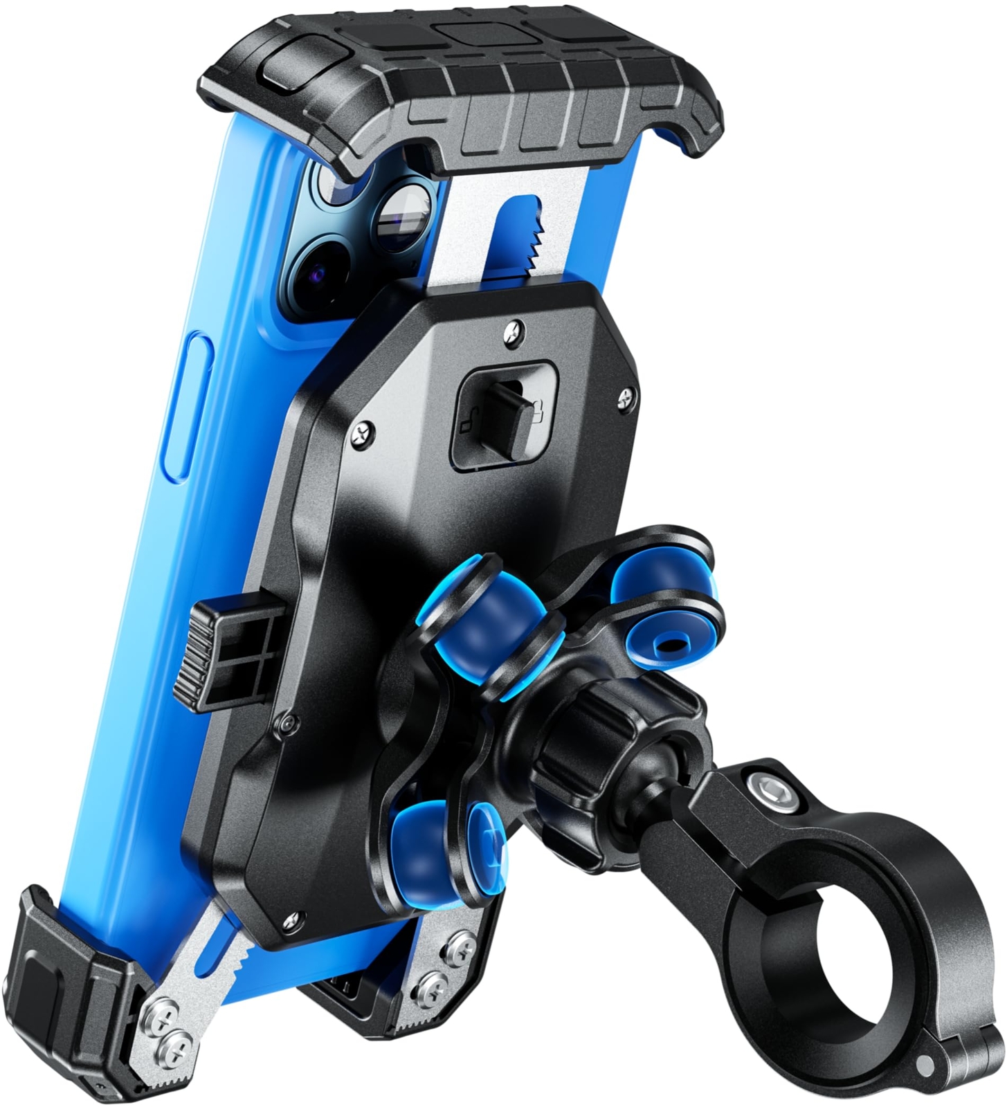 Motorcycle Phone Mount with Vibration Dampener & Hight-Speed Lock, [1s Lock] ...