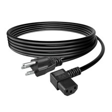 6FT 90 Degree Universal 3 Prong AC Power Cable 18AWG Computer Printer Monitor TV