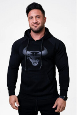 Bison Hoodie All Black New Goods Clearance Size M