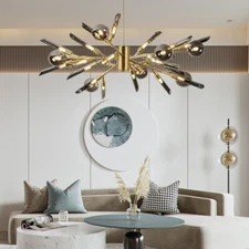Modern 24-Lights Sputnik Chandelier Glass Pendant Lights Ceiling Lamp Fixtures
