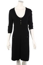 Max Mara WEEKEND Tricoté Robe Patch Poches L Noir