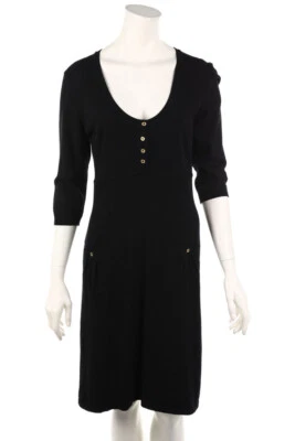 Max Mara WEEKEND Tricoté Robe Patch Poches L Noir - Photo 1/4
