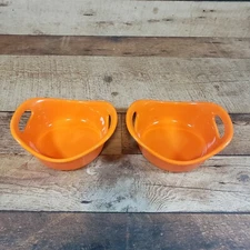 2 Rachael Ray 12 oz Ramekin Casserole Baking Dish ORANGE Microwave Safe Cooking