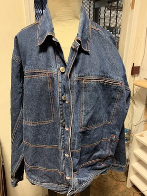 Urban Edge Denim Jacket Men's Size Large Dark Blue Jean Jacket | eBay