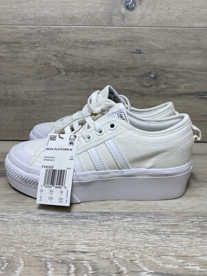 adidas Originals Nizza Platform W White Sz 5 Women Casual