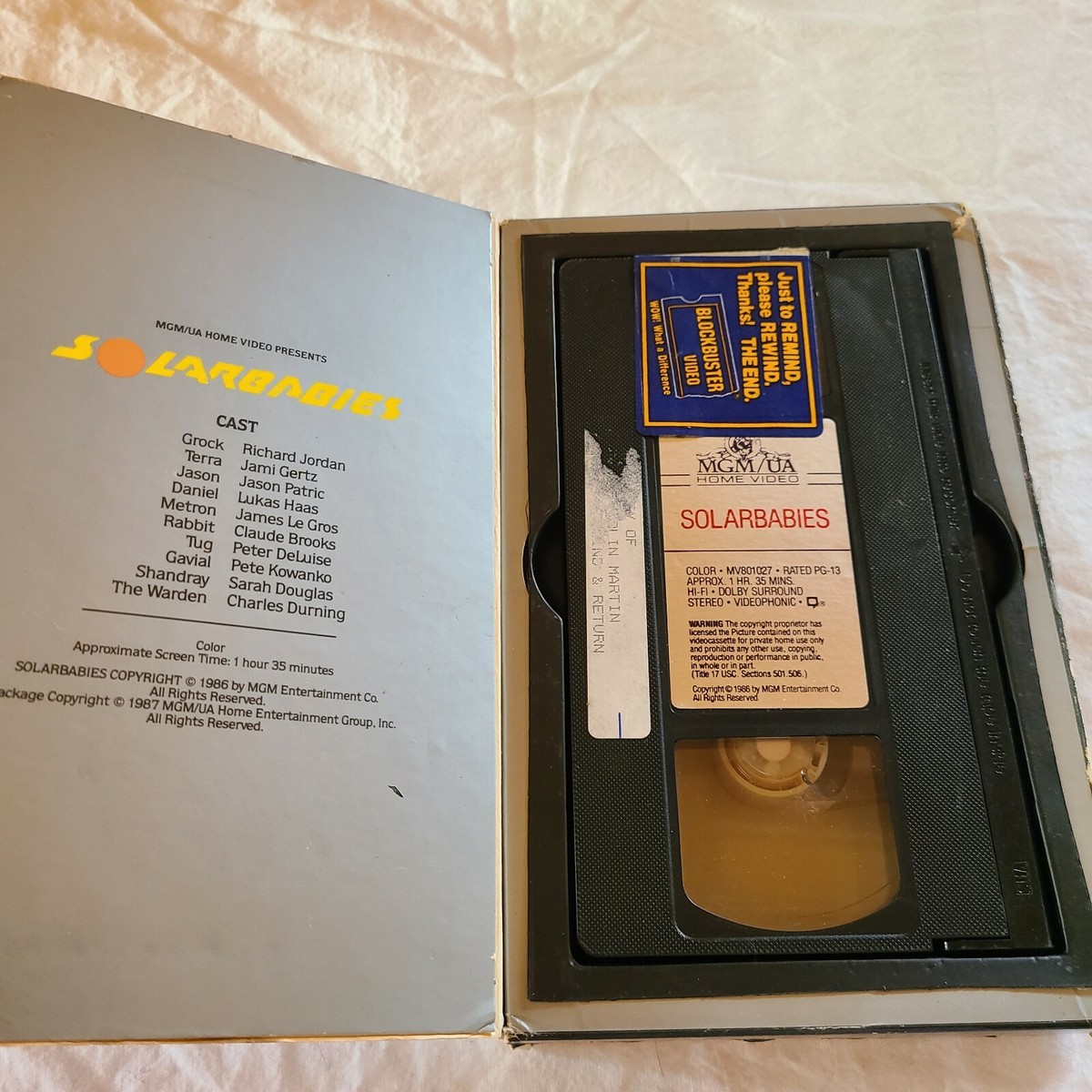 Tested* VHS SOLARBABIES MGM Richard Jordan Jami Gertz Jason Patric