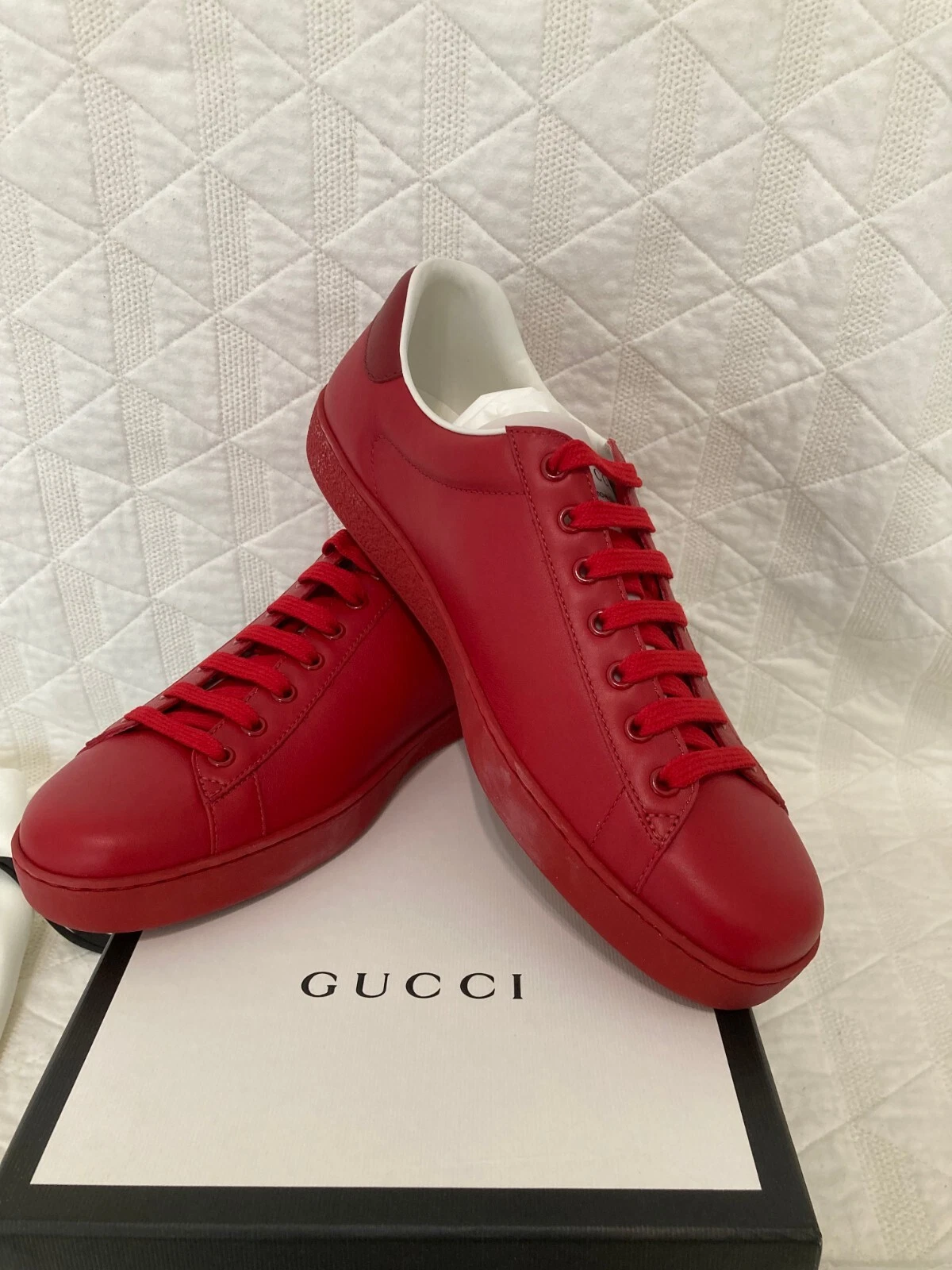 Baskets Gucci homme Ace 'Interlocking G neuves chaussures rouges Uk10 US 10,5 SEULEMENT