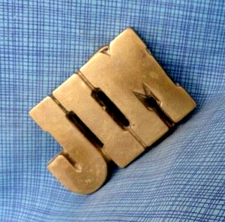 Jim Dress Belt Buckle Iconic 80s Cut Out Solid Brass Name Vtg Taiwan     .NOX223