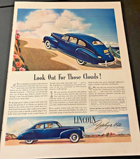 Blue 1941 Lincoln Zephyr V-12 - Vintage Original Illustrated Print Ad Wall Art Blue 1941 Lincoln Zephyr V-12 - Vintage Original Illustrated Print Ad Wall Art
