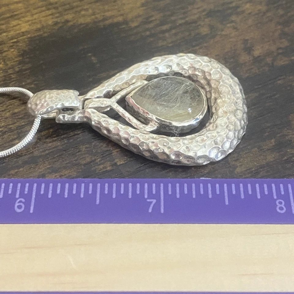 Rutilated Quartz Necklace Protection Spiritual Growth Removes Negativity 0828 - Image 4 of 4