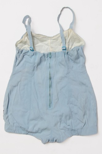 1940s Jantzen Swimsuit Powder Blue Sweetheart Pin Up One Piece Playsuit Large - Picture 8 of 10